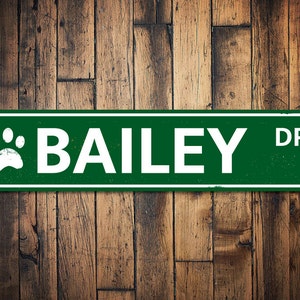 Pet Name Street Sign, Personalized Paw Print Sign, Custom Name Cat Dog Sign, Metal Animal Lover Sign, Pet Sign For Moms - Quality Aluminum