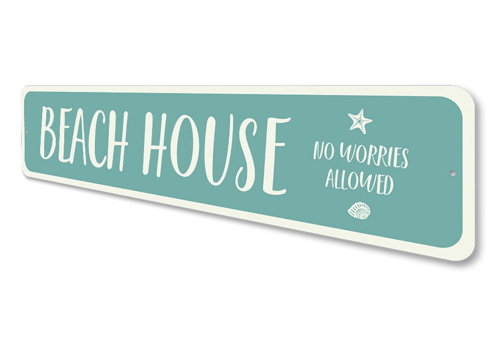 Beach House Sign Beach House Gift Metal Beach Decor Ocean Etsy