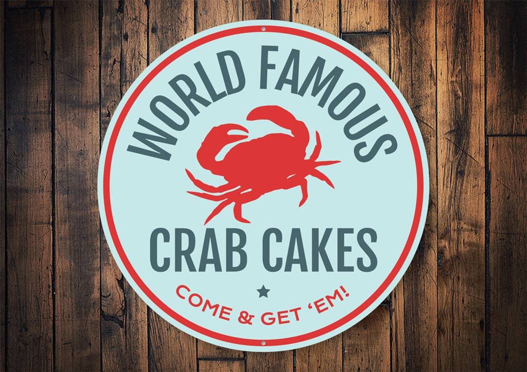 Famous Crab Cake Sign, Crab Cake Lover, Crab Decor Sign, Crab