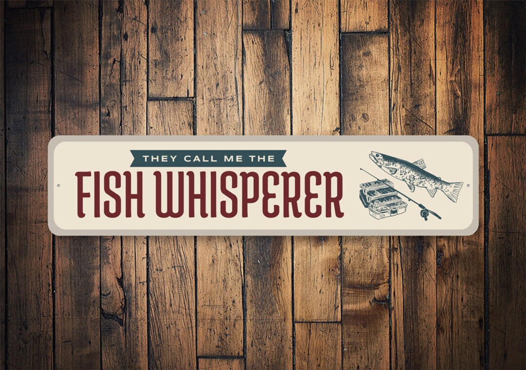 Fish Whisperer Sign, Lake House Decor, Fishing Lover Gift, Vintage ...