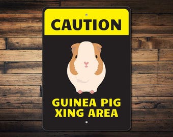 Guinea Pig Sign, Guinea Pig Gift, Caution Pet Sign, Pet Caution Sign, Guinea Pig Lover Gift, Guinea Pig Present, Quality Metal Pet Owners