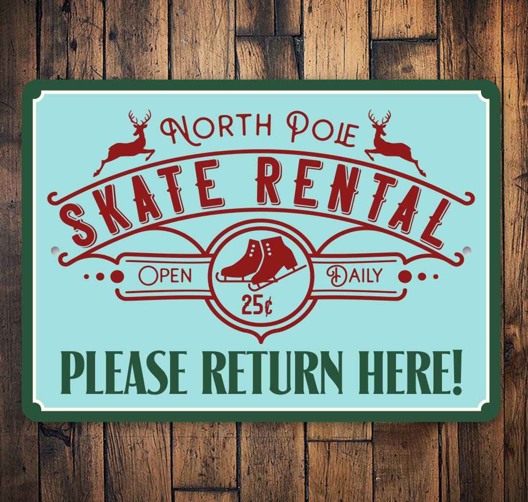 Christmas Skate Rental Sign Skate Rental Sign Ice Skating Etsy
