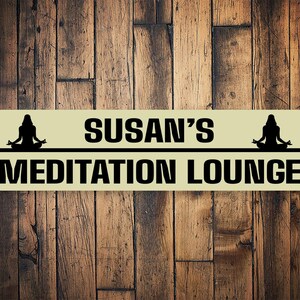 Meditation Lounge Sign, Yoga Decor, Yoga Lover Decor, Sign For Yoga, Yoga Instructor, Yoga Gift, Yoga Studio Sign, Home Yoga Decor, Yoga