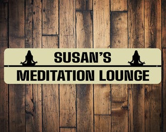 Znak Meditation Lounge, wystrój jogi, wystrój dla miłośników jogi, znak na jogę, instruktor jogi, prezent dla jogi, znak na studio jogi, wystrój domu z jogą, joga
