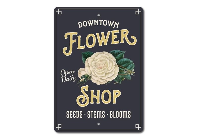 Flower Shop Sign, Florist Gift, Flower Lover Gift, Flower Shop Decor, Flower Market Sign, Gardener Gift, Metal Garden Sign Quality Metal image 3