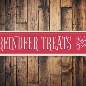Reindeer Treats, Santas Reindeer Sign, Reindeer Lover, Sign For Reindeer, Decor For Sleigh, Winter Holiday- Quality Aluminum Holiday Sign
