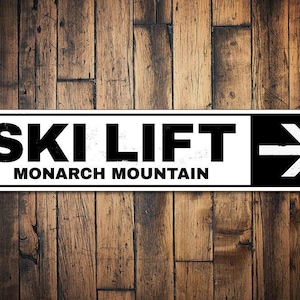 Ski Lift Sign, Gift for Skier, Personalized Ski Mountain Sign, Custom Skiing Lover Sign, Metal Ski Lodge Decor - Quality Aluminum Ski Lifts
