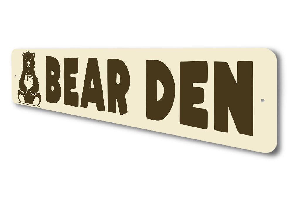 Bear Den Sign, Hunting Lodge Decor, Cabin Bear Sign, Bear Den Wall ...