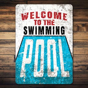 Swimming Pool Sign, Vintage Pool Sign, Pool Decor Sign, Pool Lovers, Sign For Pool, Pool Owners, Decor For Pool House, Pool House Lifestyle