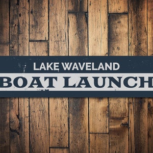 Boat Launch Sign, Personalized Arrow Lake Location Name Sign, Custom Lake Lover Gift, Metal Lake House Decor, Lake Lovers - Quality Aluminum