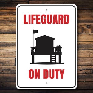 Lifeguard Sign, Lifeguard Duty, Lifeguards, Guard Decoration, Lifeguard Decor, Gift Beach, Custom Ocean Sign - Quality Aluminum Lifeguards