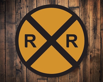 Railroad Crossing, Train Crossing Sign, Railroad Decor, Train Lovers, Train Decor, Train Man, Train Owner, Metal Wall Art, Metal Wall Decor