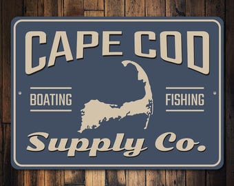 Cape Cod Supply Co, Cape Cod Sign, Cape Cod Decor, State Sign Decor, Cape Cod Gift, Massachusetts Decor, Signs, Quality Metal State Sign