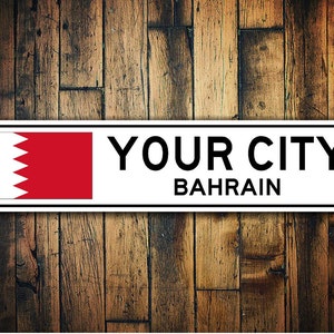 Bahrain Flag Sign, Bahrain Souvenir, Souvenir, Metal City Sign, City Souvenir, City Souvenir Sign - Quality Aluminum Sign