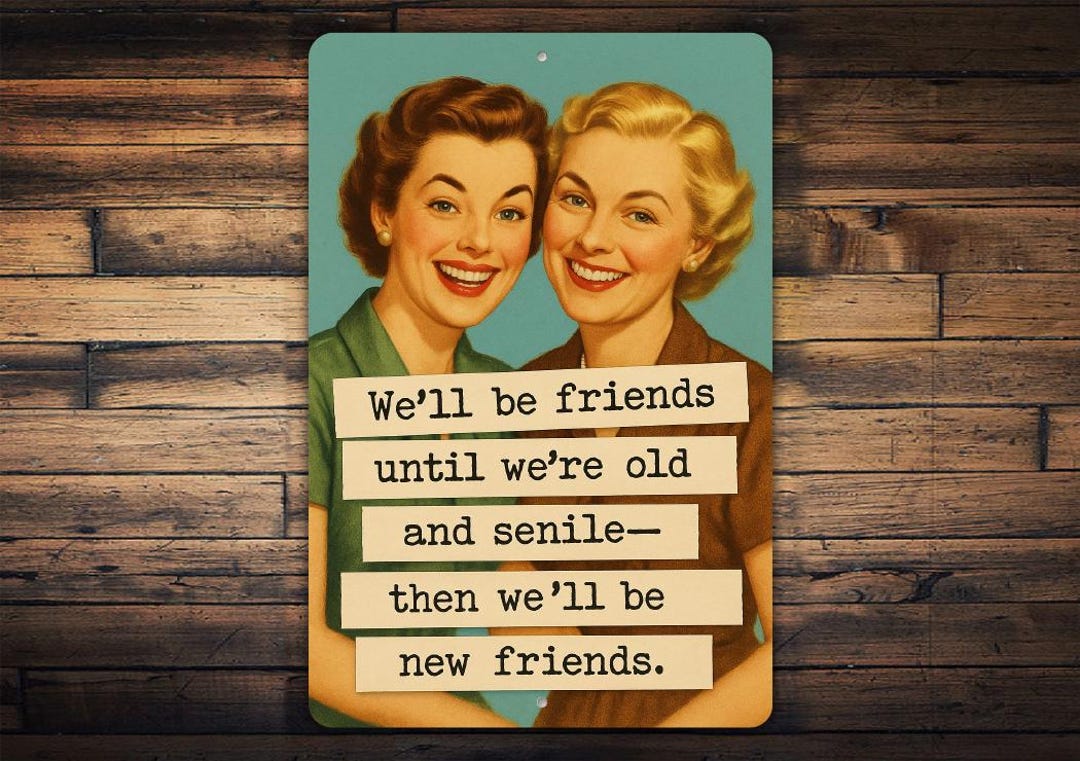 Fun Friend Signs Funny Friendship Metal Sign, Vintage Retro Wall Art for Best Friends ...