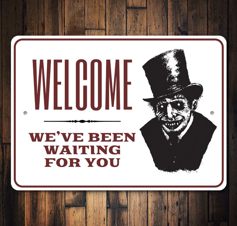 welcome-scary-sign-halloween-love-scary-haunted-sign-etsy