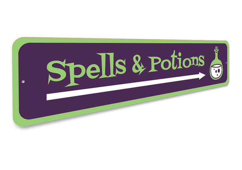 Spell /& Potions Halloween Signs Halloween Decor Halloween Witches Quality Aluminum Decoration Scary Halloween Sign Witch Spell Lover