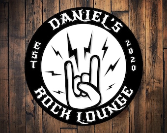 Rock Lounge Sign, Rock Music Lounge, Rock Music Sign, Sign For Rock, Music Room, Custom Music Decor, Decor For Music, Rock Lover Decor, Sign