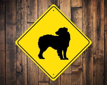 Señal de pastor australiano, cruce de perro pastor australiano, pastor australiano, señal de perro personalizada, señal de cruce, cruce de perro, amantes de los perros de granja