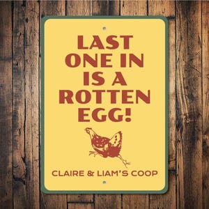Funny Chicken Sign, Chicken Coop Farm, Chicken Decor Sign, Farm Home, Rotten Egg Decor, Chicken Decor, Chicken, Chick Decor- Metal Farm Sign