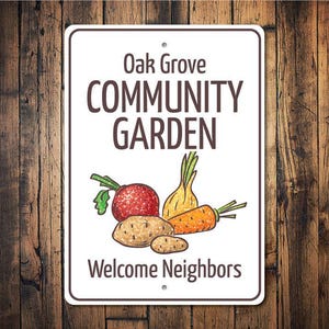 Community Garden, Personal Garden Sign, Gardening Sign, Farm Home, Great Garden Decor, Gardner Decor, Planters, Farm Shop- Metal Farm Sign