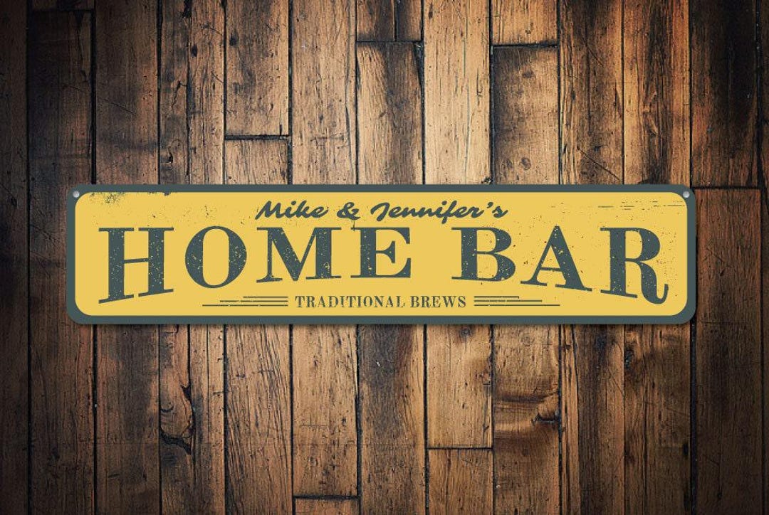 Home Bar Sign, Personalized Bar Sign, Traditional Brew Beer Sign ...