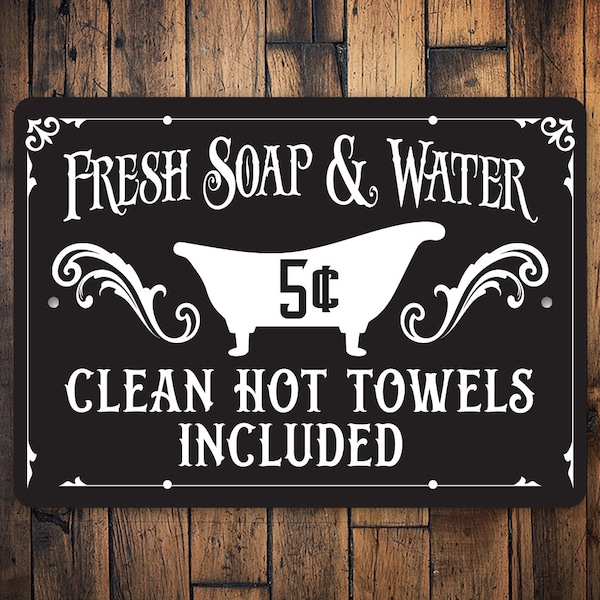 Fresh Soap & Water Sign, Fresh Bath Sign, Vintage Bath Sign, Bathroom Decor, Antique Look For Bathroom, Bathroom Ideas, Bathroom Signs