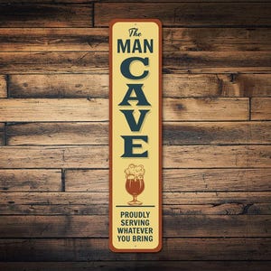 The Mancave Sign, Man Cave Bar, Retro Bar Sign, Beer Lover Decor, Beer Lover Sign, Sign For Beer, Beer Bar Sign, Beer Decor, Bar Sign