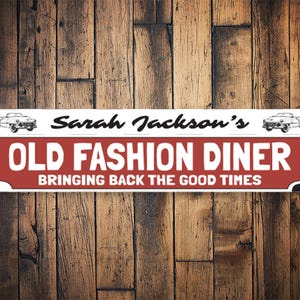 Old Fashion Diner Sign, Decor For Diner, Mom Kitchen Diner, Kitchen Diner Decor, Old Fashion Decor, Retro Diner Sign, Diner Kitchen Decor
