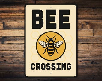 Bee Crossing Sign, Bee Yard Sign, Bee Farm Sign, Bee Lover Gift, Beekeeper Gifts, Bee Warning Sign, Bee Area Sign - Bee Metal Sign