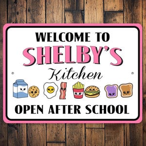 Child Kitchen Sign, Kid Kitchen Sign, Playroom Kitchen, Kids Kitchen Decor, Kitchen Decor, Custom Kid Gift, Sign For Girls Kitchen image 1