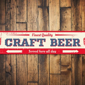 Craft Beer Sign, Custom Brewer Gift for Brewery Decor, Craft Beer Decor, Beer Served Here Beer Barrel Sign - Quality Aluminum Beer Decor