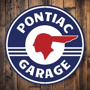 Pontiac Garage Sign, Decor For Garage, Pontiac Owner, Sign For Pontiac, Man Cave Decor, Garage Man Cave, Metal Car Sign - Metal Round Sign