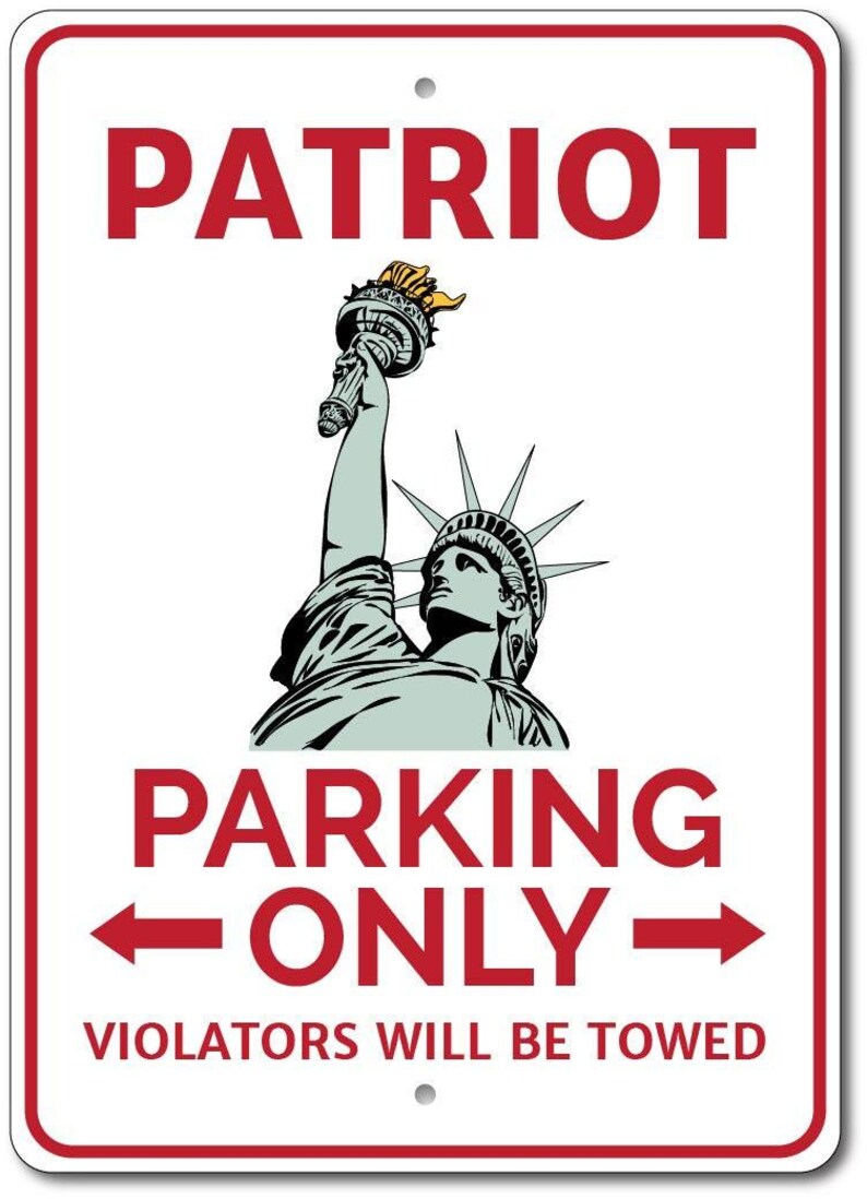 Plaque patriote, plaque patriote parking, décoration patriote des États-Unis, cadeau patriote, plaque Statue de la liberté, décoration liberté - plaques de stationnement en aluminium de qualité image 2