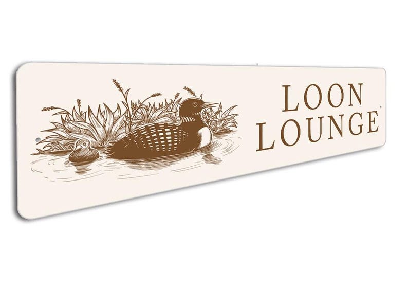 Loon Lounge Sign, Loon Lounge Decor, Loon Lover Lake, Loon Sign, Loon Bird Decor, Rustic Lake Sign, Lake Decor, Lake For Loon Sign, Lake image 3