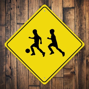 Kids Playing Caution Sign, Kids Playing Sign Caution Road Sign, Neighborhood Sign, Neighborhood Caution, Caution Signs - Quality Metal Sign