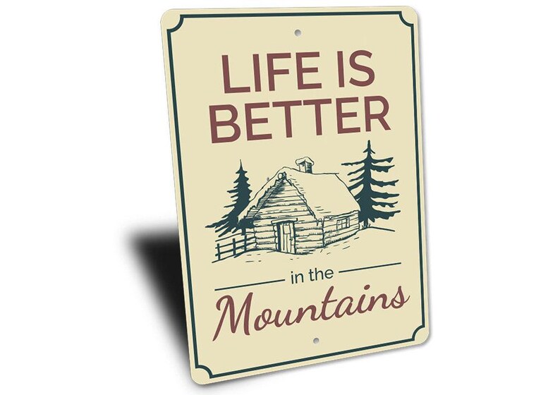 Mountain Living Sign, Cabin Life Decor, Fishing Cabin Decor, Camping Gift Sign, Camp Decor, Custom Lake Sign, Metal Sign, Quality Metal image 3