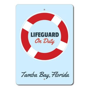 Lifeguard Sign, Lifeguard Gift, Custom Pool Sign, Life Preserver Sign ...