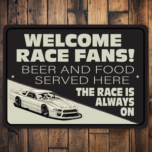 Welcome Race Fans Sign, Custom Racing Gift, Race Room Decor, Custom Racing Sign, Racing Team Gift, Racing Family, Racing Lounge Gift, Racers