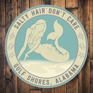 Salty Hair Don't Care Sign, Mermaid Lover, Mermaid Hair, Cute Mermaid Decor, Beach Child Sign, Beach Decor, Mermaid Location Sign, Mermaid image 1
