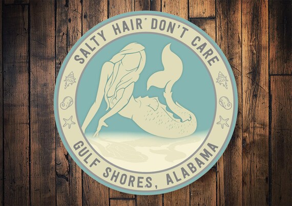 Salty Hair Don't Care Sign, Mermaid Lover, Mermaid Hair, Cute Mermaid Decor, Beach Child Sign, Beach Decor, Mermaid Location Sign, Mermaid