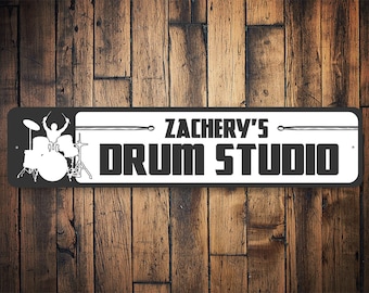 Custom Drum Sign, Drum Studio, Personalized Drum Gift, Custom Music Gift, Drummer Gift, Drummers Room, Decor For Drumming, Drum Room Gift