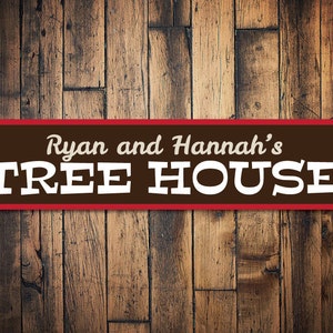 Tree House Sign, Personalized Kid Name Bedroom Sign, Custom Child Playroom Sign, Custom Metal Kid Room Wall Decor - Quality Aluminum