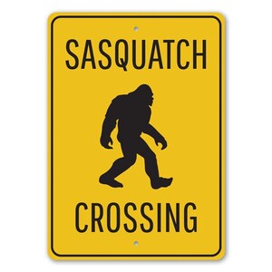 Sasquatch Sign, Sasquatch Crossings, Mystical Animal Sign, Crossing Sign, Cross Sign For Sasquatch, Room Decor, Metal Sign, Quality Metal image 2