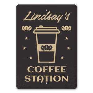 Coffee Station Sign, Custom Coffee Station, Coffee Room Sign, Coffee Making Gift, Coffee Mom Gift, Wall Coffee Gift, Custom Coffee Sign image 3