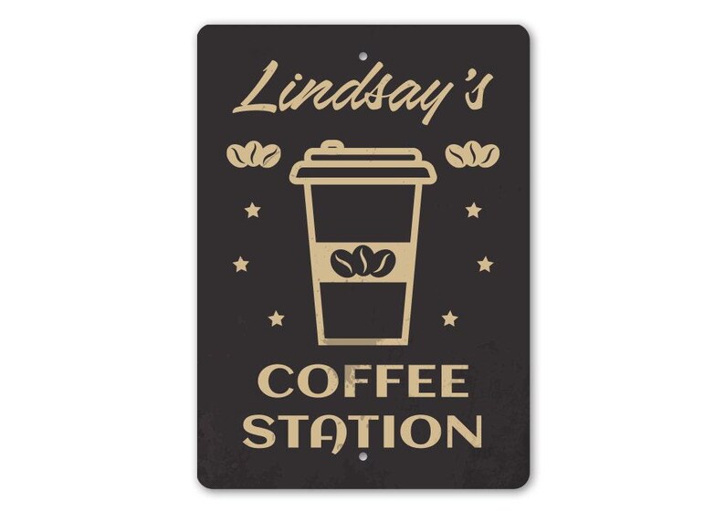Coffee Station Sign, Custom Coffee Station, Coffee Room Sign, Coffee Making Gift, Coffee Mom Gift, Wall Coffee Gift, Custom Coffee Sign image 3
