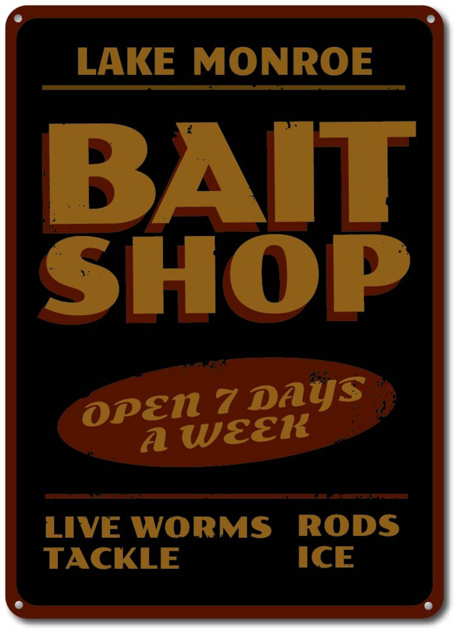 Bait Shop Sign Custom Bait Shop Open Lake Sign Metal Lake | Etsy