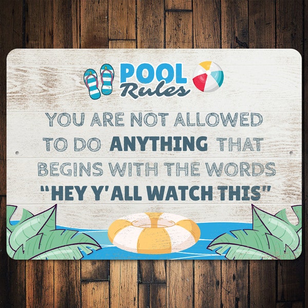 Pool Rules Sign - Etsy