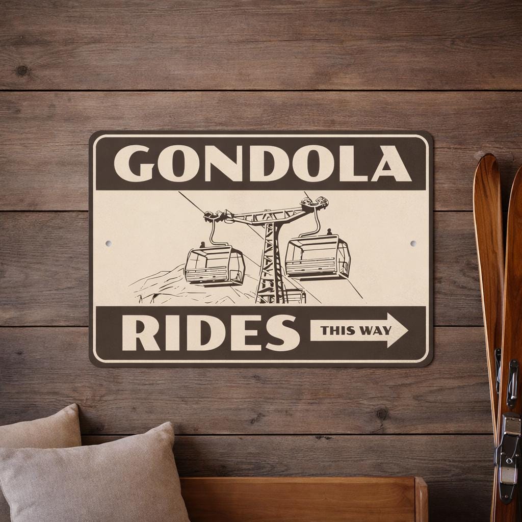 Gondola Rides Sign, Directional Sign, This Way Sign, Ride Location Sign ...