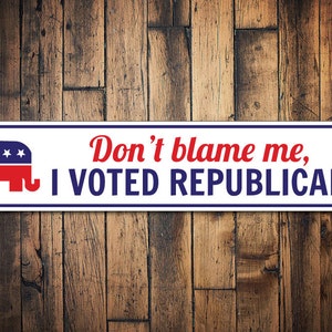 I Voted Sign, Custom Political Party Sign, Republican Sign, Democrat Sign, Gift for Politician, Funny Metal Sign, Voters -Quality Aluminum